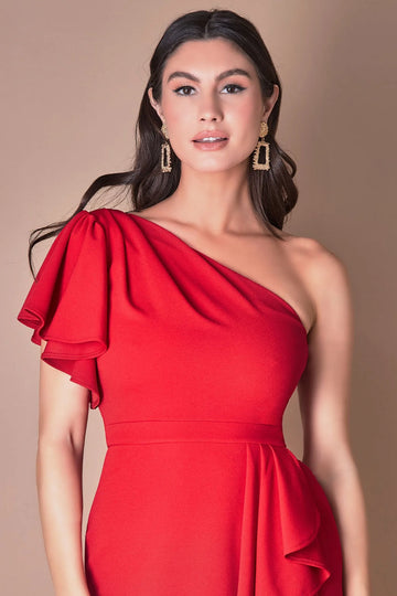 Waterfall Sleeve Wrap Midi Dress Goddiva